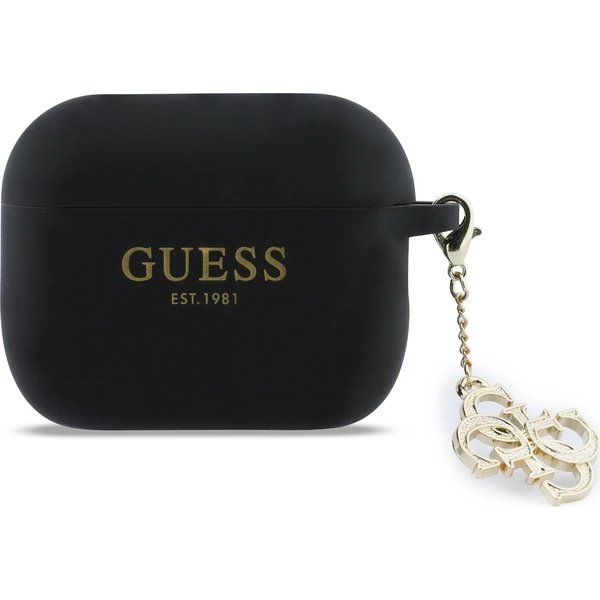 Guess 4G Charm Silikonové Púzdro pre AirPods 3 Pro čierne 57983128160