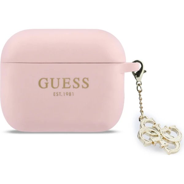 Guess 4G Charm Silikonové Púzdro pre AirPods 3 Pro ružové 57983128161