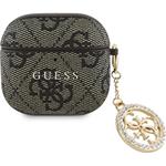 Guess 4G Script PC/PU Charm Púzdro pre AirPods 4 hnedé 57983124131