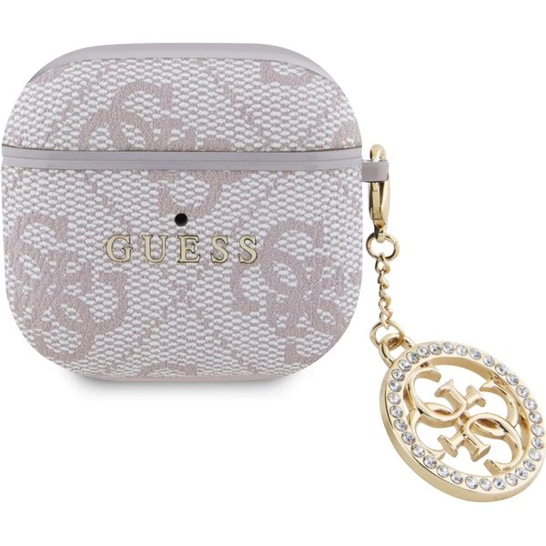 Guess 4G Script PC/PU Charm Púzdro pre AirPods 4 ružové 57983124130