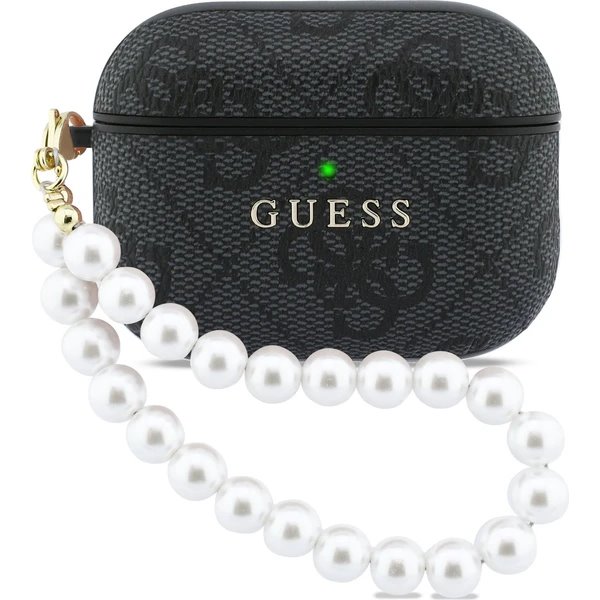 Guess PU 4G Classic Logo Pearl Strap Púzdro pre AirPods 3 Pro čierne 57983128157