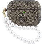 Guess PU 4G Classic Logo Pearl Strap Púzdro pre AirPods 3 Pro hnedé 57983128159