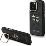Guess PU 4G Metal Logo Stand Camera Frame kryt iPhone 16 Pro čierny 57983125157