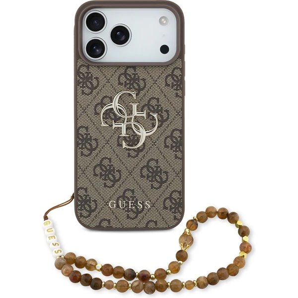 Guess PU 4G Metal Logo Strap kryt iPhone 17 Pro Max hnedý 57983126977