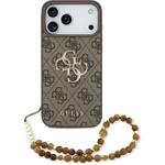 Guess PU 4G Metal Logo Strap kryt iPhone 17 Pro Max hnedý 57983126977