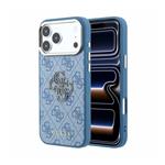Guess PU 4G Resin Metal Logo kryt iPhone 18 Pro modrý 57983131134