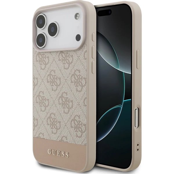 Guess PU 4G Stripe kryt iPhone 17 Pro Max ružový 57983128249