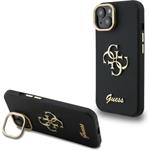 Guess PU Grained 4G Logo Stand Camera Frame kryt iPhone 15 čierny 57983125119