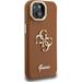 Guess PU Grained 4G Logo Stand Camera Frame kryt iPhone 15 hnedý 57983125137