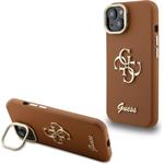 Guess PU Grained 4G Logo Stand Camera Frame kryt iPhone 15 hnedý 57983125137