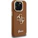 Guess PU Grained 4G Logo Stand Camera Frame kryt iPhone 15 Pro hnedý 57983125138