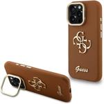 Guess PU Grained 4G Logo Stand Camera Frame kryt iPhone 15 Pro hnedý 57983125138