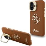 Guess PU Grained 4G Logo Stand Camera Frame kryt iPhone 16 hnedý 57983125140