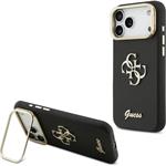 Guess PU Grained 4G Logo Stand Camera Frame kryt iPhone 17 Pro čierny 57983126951