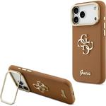 Guess PU Grained 4G Logo Stand Camera Frame kryt iPhone 17 Pro Max hnedý 57983126956