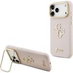 Guess PU Grained 4G Logo Stand Camera Frame kryt iPhone 17 Pro ružový 57983126953