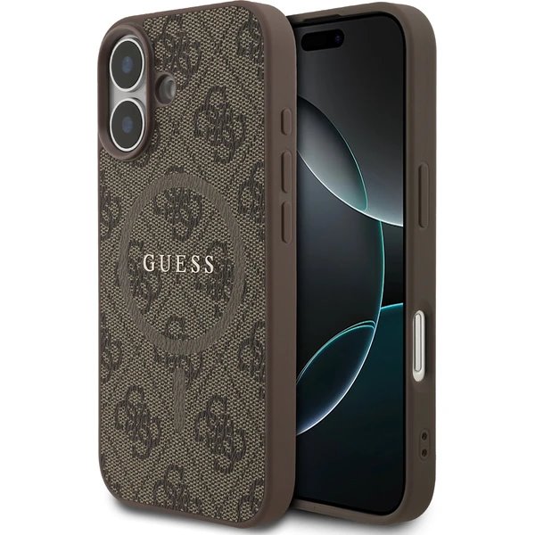 Guess PU Leather 4G Colored Ring MagSafe kryt iPhone 17 hnedý 57983128230