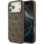 Guess PU Leather 4G Colored Ring MagSafe kryt iPhone 17 Pro hnedý 57983128232