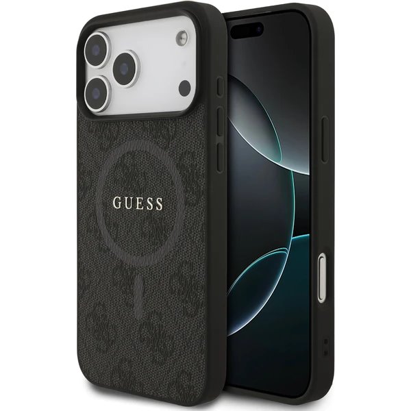 Guess PU Leather 4G Colored Ring MagSafe kryt iPhone 17 Pro Max čierny 57983128229