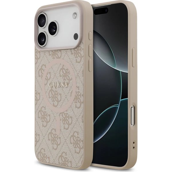 Guess PU Leather 4G Colored Ring MagSafe kryt iPhone 17 Pro Max ružový 57983129197