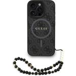 Guess PU Leather 4G Colored Ring Strap MagSafe kryt iPhone 16 Pro Max čierny 57983125432