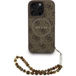 Guess PU Leather 4G Colored Ring Strap MagSafe kryt iPhone 16 Pro Max hnedý 57983125439