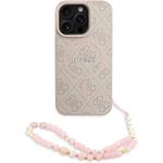 Guess PU Leather 4G Colored Ring Strap MagSafe kryt iPhone 16 Pro Max ružový 57983125447