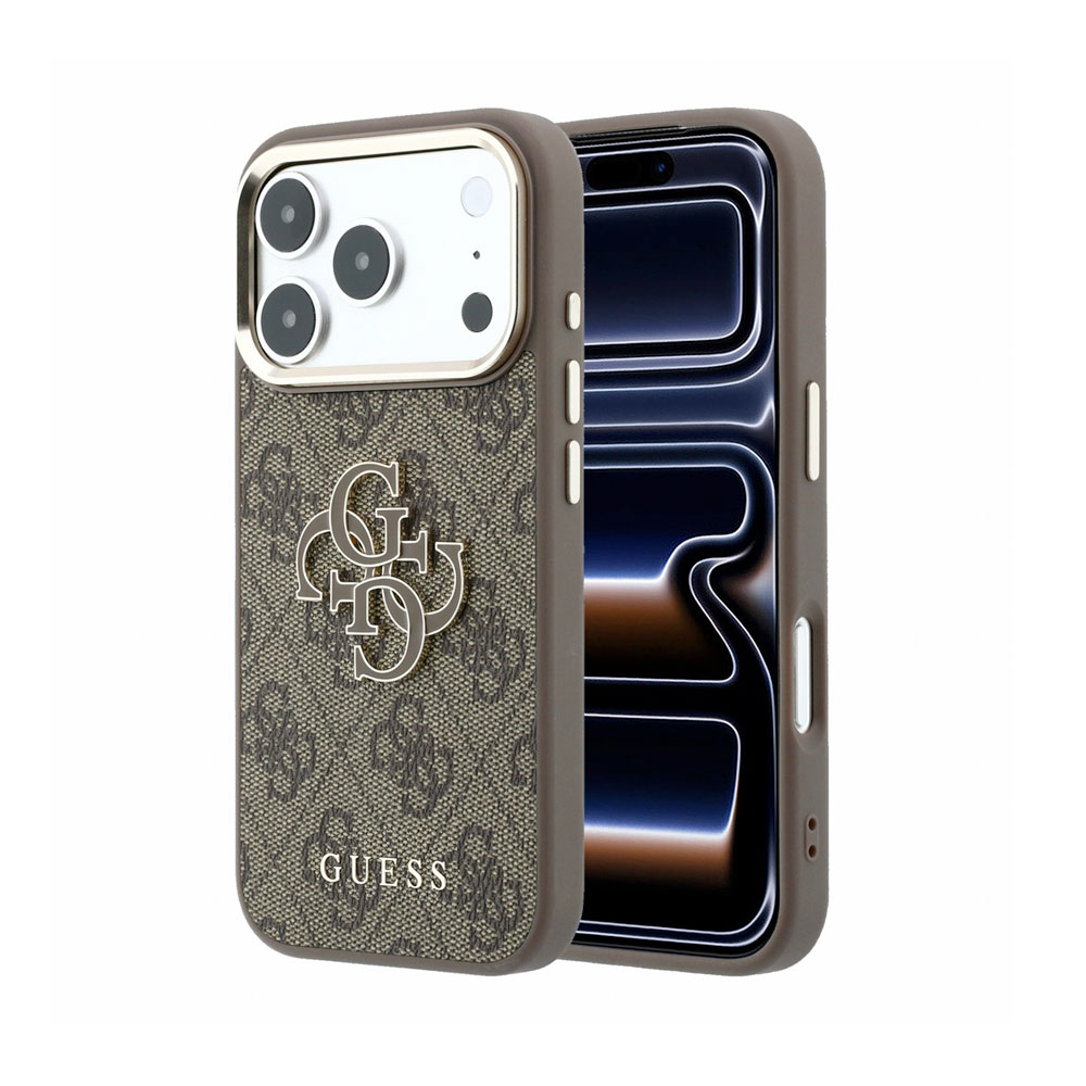 Guess PU Leather 4G Gold Frame MagSafe kryt iPhone 18 Pro čierny 57983131136