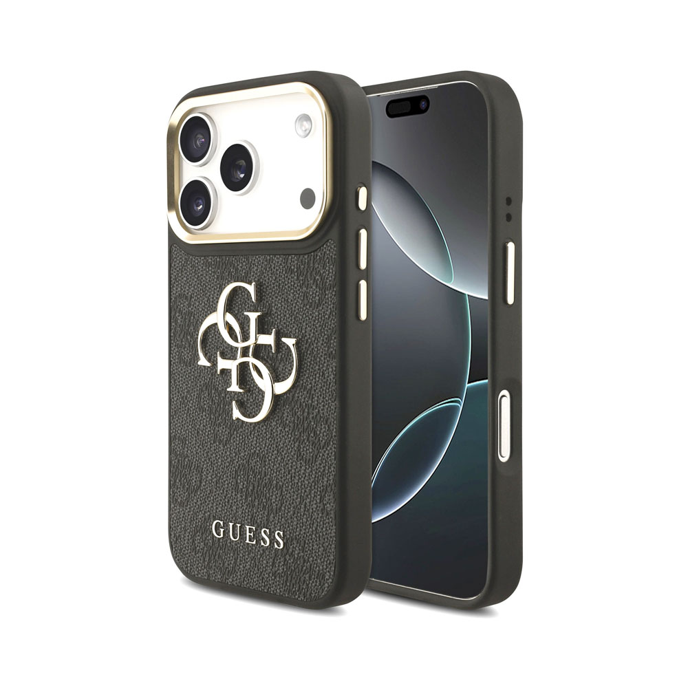 Guess PU Leather 4G Gold Frame MagSafe kryt iPhone 18 Pro čierny 57983131201