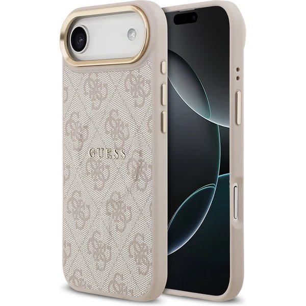 Guess PU Leather 4G Gold Frame MagSafe kryt iPhone Air ružový 57983127087