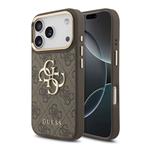 Guess PU Leather 4G Metal Logo Gold Frame kryt iPhone 18 Pro hnedý 57983131205