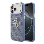 Guess PU Leather 4G Metal Logo Gold Frame kryt iPhone 18 Pro Max modrý 57983131204