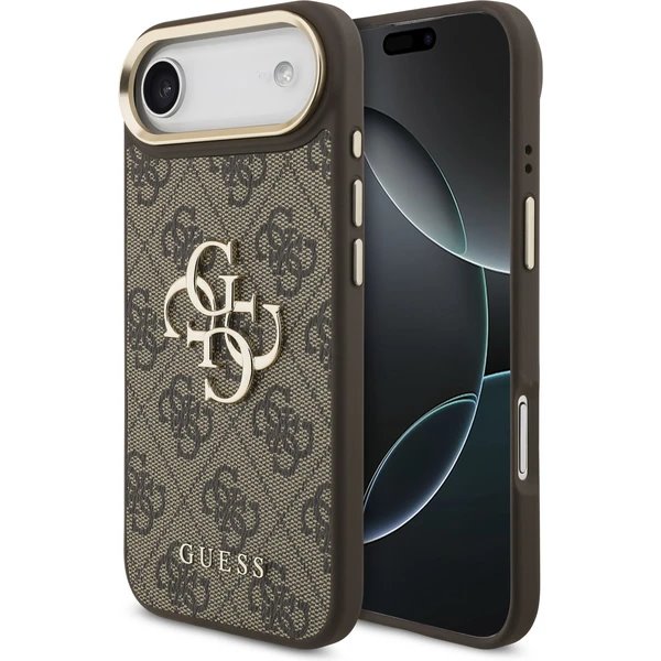 Guess PU Leather 4G Metal Logo Gold Frame kryt iPhone Air hnedý 57983127123