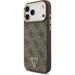 Guess PU Leather 4G Strass Triangle Logo Gold Frame MagSafe kryt iPhone 17 Pro hnedý 57983127113
