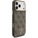 Guess PU Leather 4G Strass Triangle Logo Gold Frame MagSafe kryt iPhone 17 Pro hnedý 57983127113