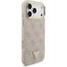 Guess PU Leather 4G Strass Triangle Logo Gold Frame MagSafe kryt iPhone 17 Pro Max ružový 57983127117