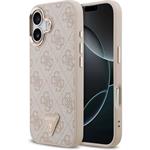 Guess PU Leather 4G Strass Triangle Logo Gold Frame MagSafe kryt iPhone 17 ružový 57983127108