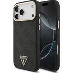 Guess PU Leather 4G Strass Triangle Logo Gold Frame MagSafe kryt iPhone Pro 17 čierny 57983127112