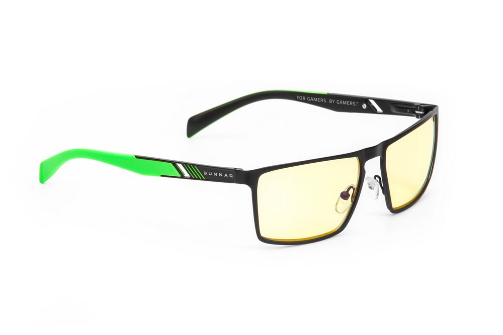GUNNAR herní brýle CERBERUS RAZER ONYX/ černozelené obroučky/ jantarová skla RZR-30003