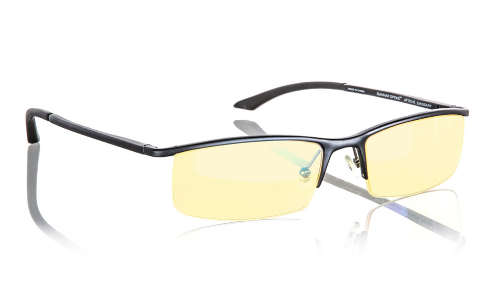 GUNNAR kancelářské brýle EMISSARY ONYX/ stříbrné obroučky/ jantarová skla ST003-C001