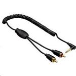 Hama audio kábel 2 cinch - jack 90 st., špirálový, 0,75 m 122303