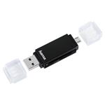 HAMA čtečka paměťových karet Basic USB 2.0/micro USB OTG/ SD/microSD/ černá 181056