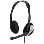 HAMA headset PC Office stereo HS-P100/ drátová sluchátka + mikrofon/ 2x 3,5 mm jack/ citlivost 110 dB/mW/ černý 139900