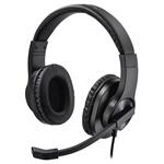 HAMA headset PC Office stereo HS-P300/ drátová sluchátka + mikrofon/ 2x 3,5 mm jack/ citlivost 100 dB/mW/ černý 139925