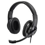 HAMA headset PC stereo HS-350/ drátová sluchátka + mikrofon/ 2x 3,5 mm jack/ citlivost 100 dB/mW/ černý 139926