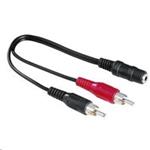 Hama redukcia jack zásuvka 3,5 mm stereo - 2 cinch vidlice, 10 cm