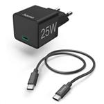 Hama set: rychlá USB nabíječka USB-C PD/QC 25 W + kabel USB C-C 1,5 m 201623
