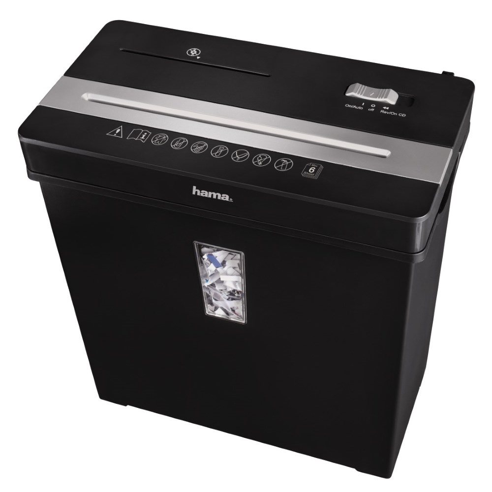 HAMA skartovačka Premium X12CD/ formát A4/ křížový řez/ 5x34mm/ úroveň ochrany 3/ bezpečnostní úroveň 2/ černá 50182