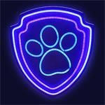 Hanging neon LED Paw Patrol on plexiglass - Paw OW-130246 GSM189320
