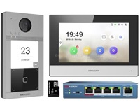 HIKVISION DS-KIS604-S(C)Kit IP videotelefonu, bytový monitor + dveřní stanice + switch + microSD